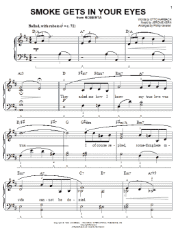 page one of Smoke Gets In Your Eyes (arr. Phillip Keveren) (Easy Piano)