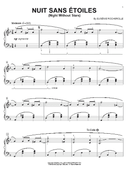 page one of Nuit Sans Etoiles (Night Without Stars) (Piano Solo)
