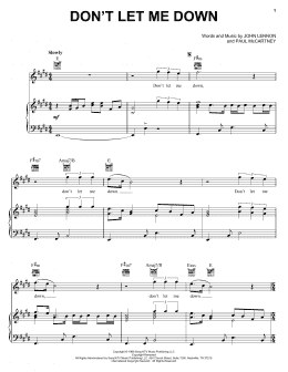 page one of Don't Let Me Down (Piano, Vocal & Guitar Chords (Right-Hand Melody))