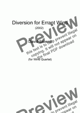 page one of Diversion for Errant Wind