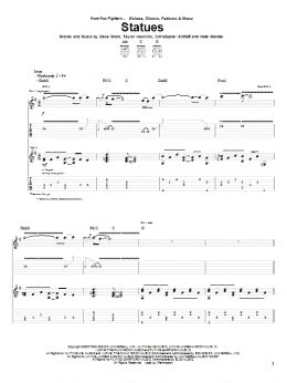 page one of Statues (Guitar Tab)