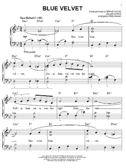 page one of Blue Velvet (arr. Phillip Keveren) (Easy Piano)
