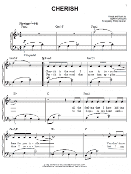 page one of Cherish (arr. Phillip Keveren) (Easy Piano)