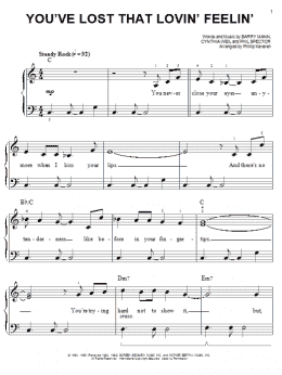page one of You've Lost That Lovin' Feelin' (arr. Phillip Keveren) (Easy Piano)