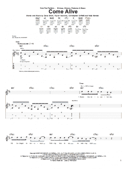 page one of Come Alive (Guitar Tab)