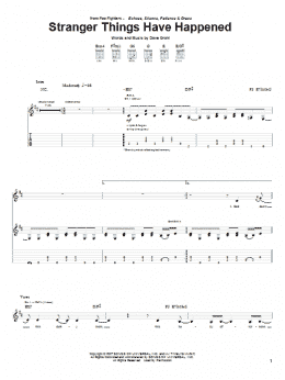 page one of Stranger Things Have Happened (Guitar Tab)