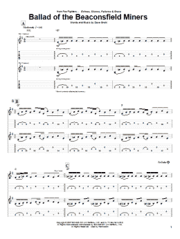 page one of Ballad Of The Beaconsfield Miners (Guitar Tab)