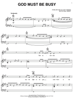 page one of God Must Be Busy (Piano, Vocal & Guitar Chords (Right-Hand Melody))