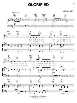 page one of Glorified (Piano, Vocal & Guitar Chords (Right-Hand Melody))