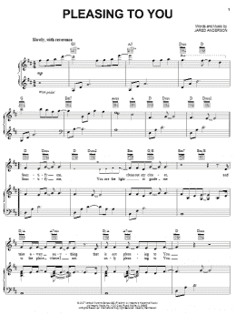 page one of Pleasing To You (Piano, Vocal & Guitar Chords (Right-Hand Melody))
