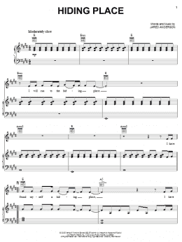 page one of Hiding Place (Piano, Vocal & Guitar Chords (Right-Hand Melody))