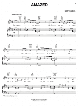 page one of Amazed (Piano, Vocal & Guitar Chords (Right-Hand Melody))