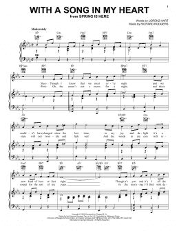 page one of With A Song In My Heart (Piano, Vocal & Guitar Chords (Right-Hand Melody))