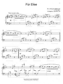 page one of Fur Elise (Educational Piano)