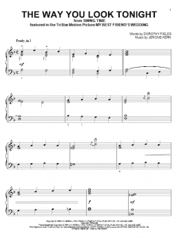 page one of The Way You Look Tonight (Piano Solo)