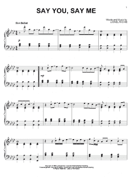 page one of Say You, Say Me (Piano Solo)