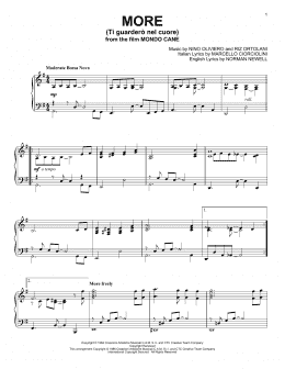 page one of More (Ti Guardero Nel Cuore) (Piano Solo)