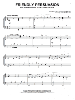 page one of Friendly Persuasion (Piano Solo)