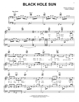 page one of Black Hole Sun (Piano, Vocal & Guitar Chords (Right-Hand Melody))
