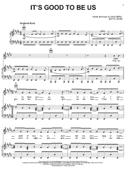 page one of It's Good To Be Us (Piano, Vocal & Guitar Chords (Right-Hand Melody))