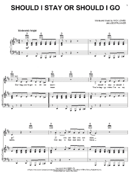 page one of Should I Stay Or Should I Go (Piano, Vocal & Guitar Chords (Right-Hand Melody))