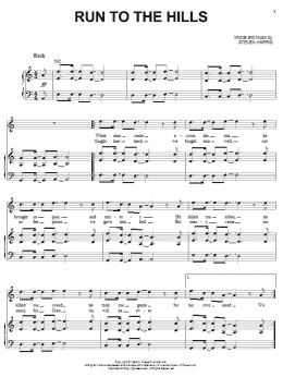 page one of Run To The Hills (Piano, Vocal & Guitar Chords (Right-Hand Melody))