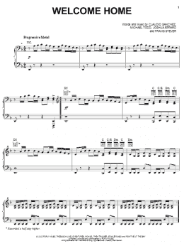 page one of Welcome Home (Piano, Vocal & Guitar Chords (Right-Hand Melody))