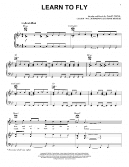 page one of Learn To Fly (Piano, Vocal & Guitar Chords (Right-Hand Melody))