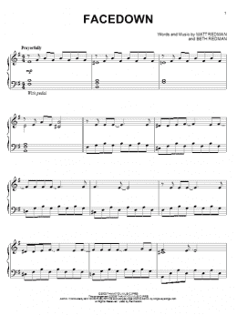 page one of Facedown (Piano Solo)
