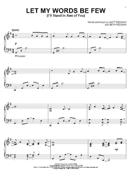 page one of Let My Words Be Few (I'll Stand In Awe Of You) (Piano Solo)