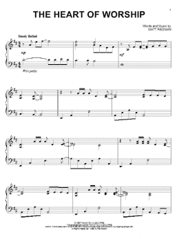 page one of The Heart Of Worship (Piano Solo)