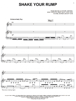 page one of Shake Your Rump (Piano, Vocal & Guitar Chords (Right-Hand Melody))