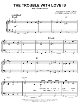 page one of The Trouble With Love Is (Easy Piano)