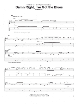 page one of Damn Right, I've Got The Blues (Guitar Tab)