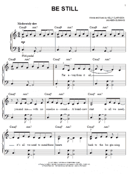 page one of Be Still (Easy Piano)