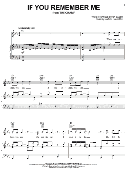 page one of If You Remember Me (Piano, Vocal & Guitar Chords (Right-Hand Melody))