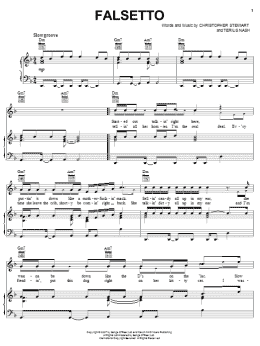 page one of Falsetto (Piano, Vocal & Guitar Chords (Right-Hand Melody))