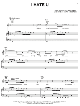 page one of I Hate U (Piano, Vocal & Guitar Chords (Right-Hand Melody))