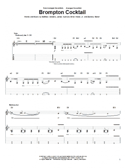 page one of Brompton Cocktail (Guitar Tab)