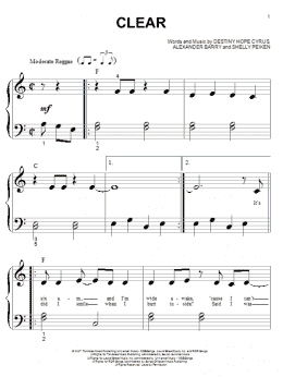 page one of Clear (Big Note Piano)