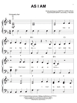 page one of As I Am (Big Note Piano)