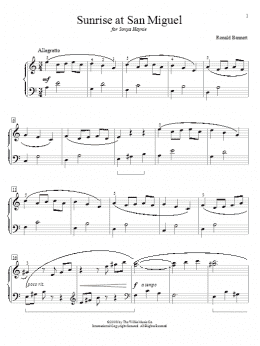 page one of Sunrise At San Miguel (Educational Piano)