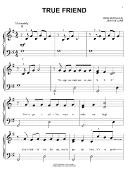 page one of True Friend (Big Note Piano)