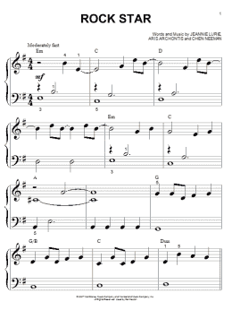 page one of Rock Star (Big Note Piano)