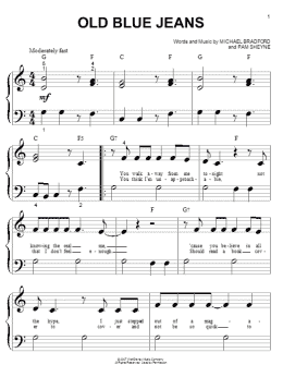 page one of Old Blue Jeans (Big Note Piano)