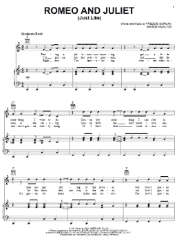 page one of Romeo and Juliet (Just Like) (Piano, Vocal & Guitar Chords (Right-Hand Melody))