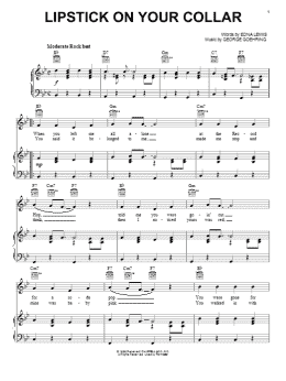 page one of Lipstick On Your Collar (Piano, Vocal & Guitar Chords (Right-Hand Melody))