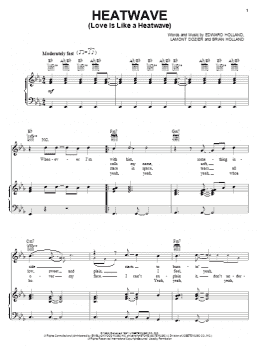 page one of Heatwave (Love Is Like A Heatwave) (Piano, Vocal & Guitar Chords (Right-Hand Melody))
