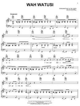 page one of Wah Watusi (Piano, Vocal & Guitar Chords (Right-Hand Melody))