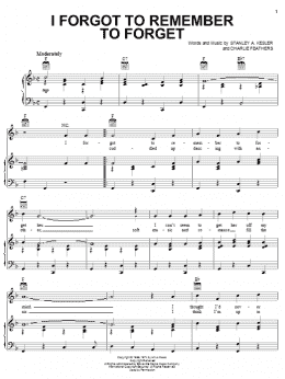 page one of I Forgot To Remember To Forget (Piano, Vocal & Guitar Chords (Right-Hand Melody))